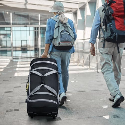REDCAMP 30" Foldable Rolling Duffle Bag with Wheels for Travel Carry on - color: Black 120L‑2 Wheels