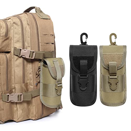 BRAVECOW Portable 1000D Nylon Eyeglasses Case with Buckle Hard Shell Sunglasses Shockproof Protective Box Outdoor Storage Box - color: Khaki