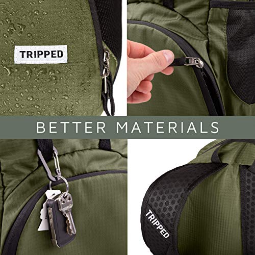 TRIPPED Travel Gear 20L Packable Travel Backpack for All-Day Comfort - color: Moss Green