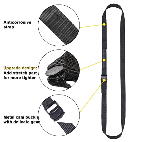 Ayaport Adjustable Stretch Lashing Straps with Buckles 0.75" x 6', 4 Pack - color: Black-Stretch, size: 0.75'' x 6'