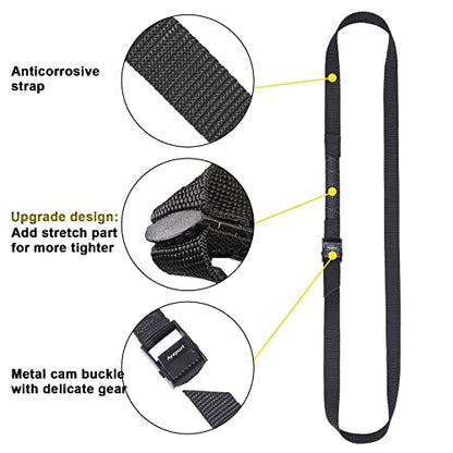 Ayaport Adjustable Stretch Lashing Straps with Buckles 0.75" x 6', 4 Pack - color: Black-Stretch, size: 0.75'' x 6'