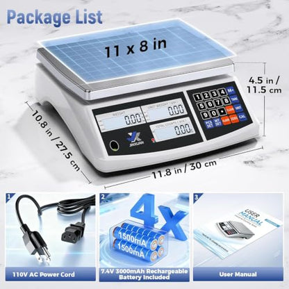 Industrial Counting Scale 40kg/88lb x 0.1g Precision Bench Scale Digital Inventory Counting Weight Scale for Small Parts and Coins, Electronic Gram Scale with Batteries/AC Power, lb/g/kg/oz - style: 40kg x 0.1g