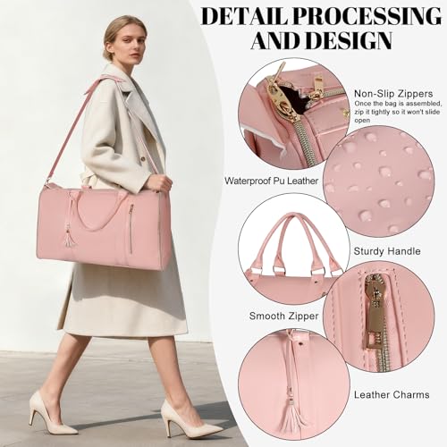 Geestock 2-in-1 Convertible Garment Bags for Travel with Shoe Pouch, Pink - color: Pink