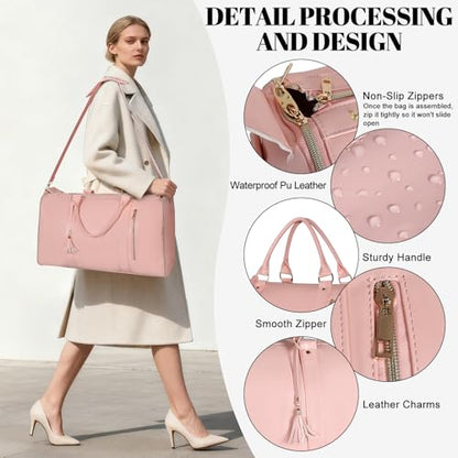 Geestock 2-in-1 Convertible Garment Bags for Travel with Shoe Pouch, Pink - color: Pink