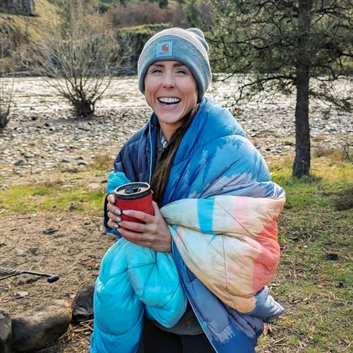 Puffy Camping Blanket,Large Camp Blanket Outdoor Camping Quilt - color: Sunset, size: 52x75"