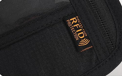 CLAPE Ripstop Nylon Neck Passport Pouch with Detachable Strap RFID Blocking Travel Bag Unisex Multifunction Document Organizer Cell Phone Bag - color: HZB01-Black