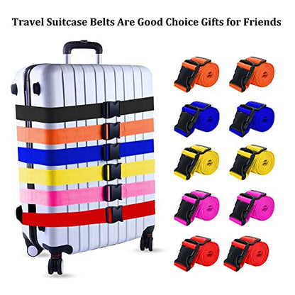 2 Pack Suitcase Straps, Bright Color Adjustable Luggage Belts, TSA Approved (Orange) - color: Orange