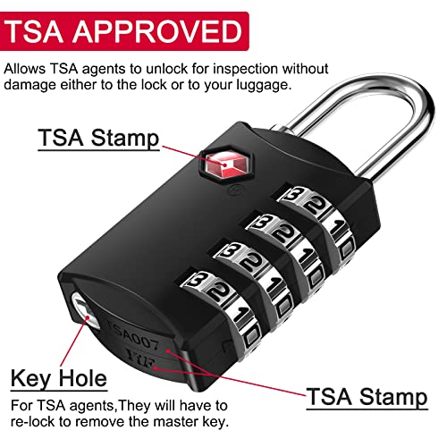 ZHEGE TSA Luggage Lock for Train Travel, 26"L × 0.1"D Cable (2 Pack, Black) - color: Black, 2Pack
