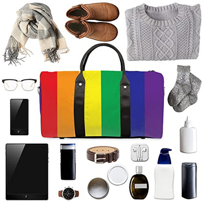 Rainbow LGBTQ Travel Duffel Bag Sports Tote Gym Bag Weekender Workout Bags - color: A-12