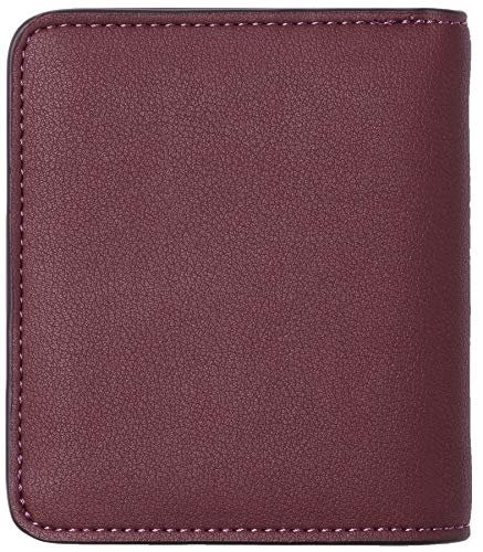 Toughergun Women’s Small Slim Leather Wallet with RFID Protection, Compact Bifold Mini Purse with Clear ID Window - color: 12 ReNapa Red Wine