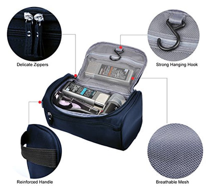Vercord Mens Toiletry Bag Wash Travel Small Shaving Dop Kit Shower Bathroom Ditty Hygiene Bag Navy Blue - color: Navy Blue