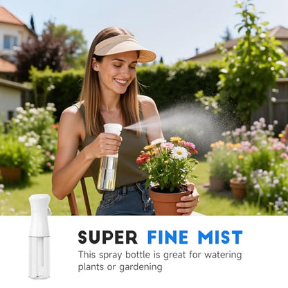 3 Pack Continuous Spray Bottle for Hair, 10.1 OZ Ultra Fine Mister Sprayer - color: White Black Terracotta, size: (3-Pack)-10.1 Oz