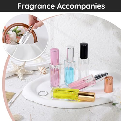Segbeauty 20pcs 0.34oz Atomizer Sprayer for Perfume Glass Spray Bottles, Bulk Glass Refillable Travel Atomizer, 10ml Travel Cologne Sprayer with Perfume Transfer Tool, Sample Cologne Spray Bottle - size: 0.34oz/10ml