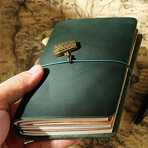 Genuine Leather TN Travel Notebook Protective Cover Journal Sketchbook Planner Agenda Diary Personal Organizers Noteboo (Green A5) - color: Green A5