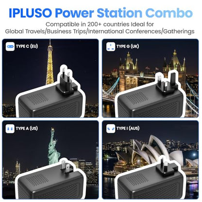 2000W Voltage Converter US to Europe, with 2 USB A and 2 USB C Ports
