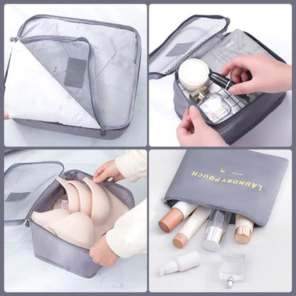 Packing Cubes 6 Set Travel Essentials for Carry on Luggage Organizers Suitcase Travel Accessories (Grey) - color: 6 Set Grey