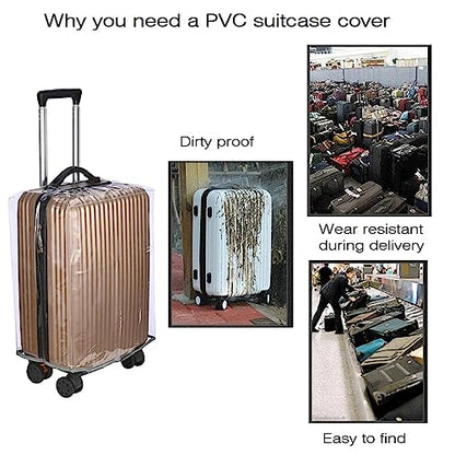 FABUWAY PVC Suitcase Cover - Clear, Transparent, Waterproof & Dustproof - 30" - size: 30"