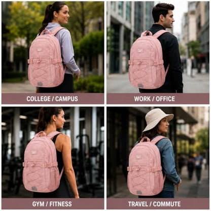 Reebok Travel Backpack Water Resistant Everyday Bag with Laptop Sleeve - color: Bristol Smoky Rose