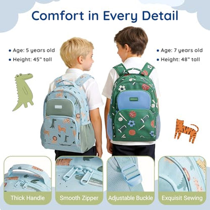 mommore Kids Backpack Set Kindergarten School Bookbag for Boys Girls 4-8 - color: Sports Ball