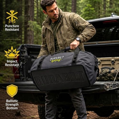 80L Grey Waterproof Duffel Bag, Tactical Roll Top Dry Bag - color: Gray