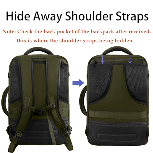 MATEIN Mens Backpack for Travel, Extra Large Expandable Carry on Backpack - color: Olive Green, size: XX-Large