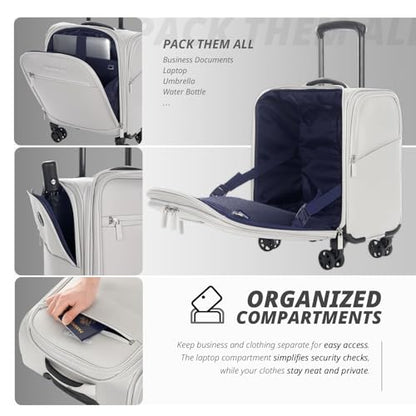 Verage Underseat Carry On Luggage with Wheels,14.5-Inch,Cloud Gray - color: Cloud Gray, size: 14.5-Inch Plus Underseat