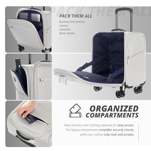 Verage Underseat Carry On Luggage with Wheels,14.5-Inch,Cloud Gray - color: Cloud Gray, size: 14.5-Inch Plus Underseat