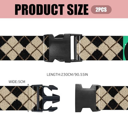 Nuxovilar Luggage Straps Set for Suitcase 1.96x90.5in Polyester - color: LU13496, size: 1.96"x90.5"