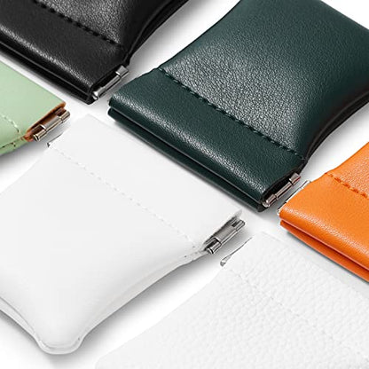 2 Pack Green PU Leather Slim Ring Pouches Jewelry Bags for Travel - color: Green, size: 2.99" x 2.56"