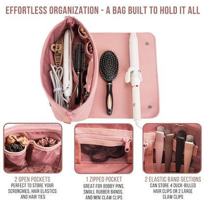 BAREFOOT CARIBOU Hair Tools Travel Bag and Heat Resistant Mat 17" (Dune) - color: Dune