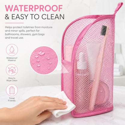 4 Pack Standing Makeup Bags, Waterproof Foldable Travel Toiletry Bags