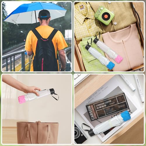 Travel Umbrella, Umbrellas Bulk, 5 Colors Travel Folding Umbrellas, Exquisite Appearance, Easy To Carry, Suitable For Sunny Days And Rainy Days - color: Light Blue, Pink