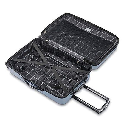 American Tourister Moonlight Hardside Expandable Luggage with Spinner Wheels, Silver, Checked-Medium 24-Inch - color: Silver, size: Checked-Medium 24-Inch