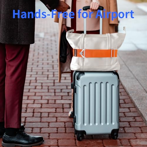 Luggage Straps for Suitcases, 2-in-1 Add a Bag Adjustable Travel Belt Black - color: Orange