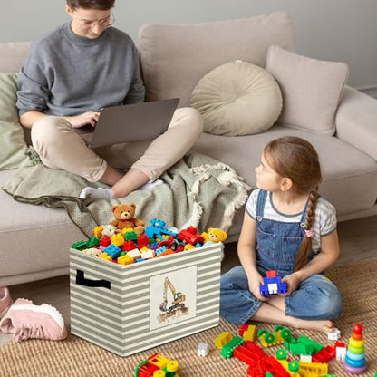 Rustic Construction Vehicle Storage Bins Boxes Handles - color: 028