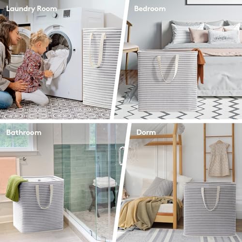 Lifewit 90L Large Laundry Baskets, Laundry Hampers Bags, 2 Pack, Grey - color: Grey, size: 90L