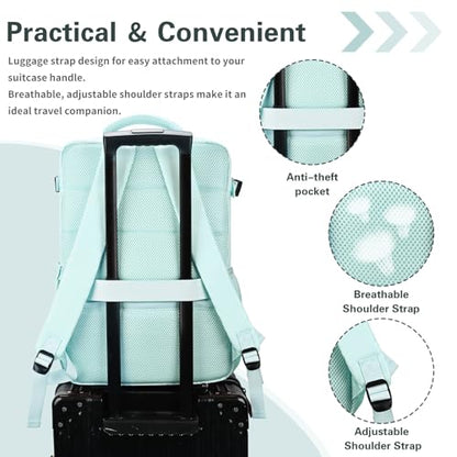 Travel Carry On Backpack for Women, TSA Approved 15.6" Laptop Daypack - color: Blue, size: Medium