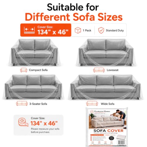 Plastic Furniture Cover for Moving, Dustproof Couch Cover for Sofa,2-Pack - size: Sofa-2PACK