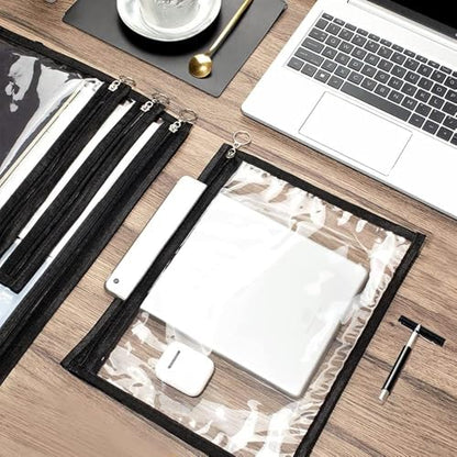 Clear Zipper Pouches, 8 PCS Plastic Organizer Bags PVC Waterproof Envelopes Clear Pouch Bags Zipper Bags Multi-Purpose Makeup Bag for Cosmetics Document FileTravel Office Home Organize 11.5" x 7" - size: 8 PCS