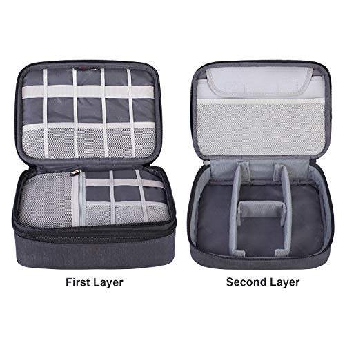 BUBM 이중 레이어 여행 전자제품 정리함 케이스, 전자 액세서리 가방 - size: Medium- For 7.9" iPad Mini