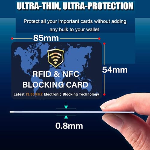 SaiTech IT 5 Pack RFID Blocking Card for Credit Debit ID Card, WM Blue - color: Blue WM