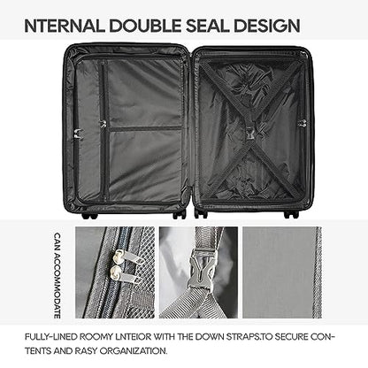 GinzaTravel PP material 3-piece expandable luggage sets with Spinner Wheels， Suitcase with TSA Lock，Large Luggage for Family Travel carry on 20/24/28，Light pink color - color: Light pink