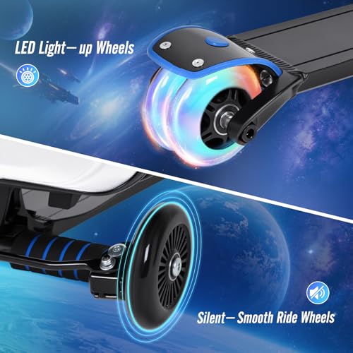 2-in-1 Folding Scooter Luggage for Kids & Adults, Ride-On Suitcase - color: silver