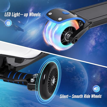 2-in-1 Folding Scooter Luggage for Kids & Adults, Ride-On Suitcase - color: silver