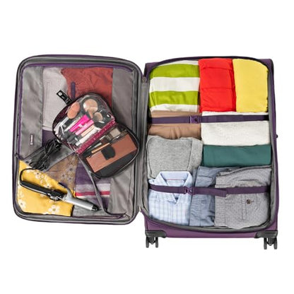 Travelpro Tourlite Softside 29" Expandable Luggage with 4 Spinner Wheels, Lightweight Suitcase, Checked Large, Deep Purple - color: Deep Purple, size: Checked-Large 29-Inch