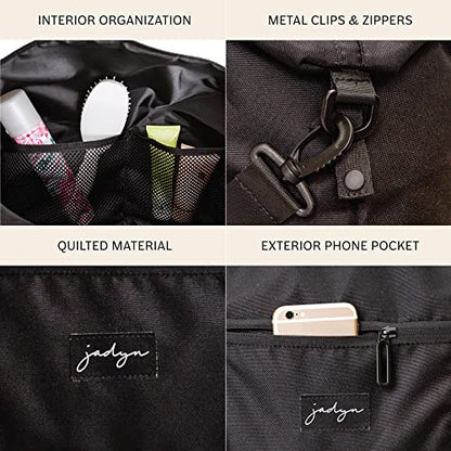 Jadyn Lola Travel Bag, Weekender/Overnight Duffel, Gym Tote Bag for Women, Men - color: Black