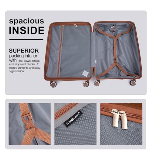Travelhouse 5-Piece PP Hardside Luggage Set with Spinner Wheels & TSA Lock
