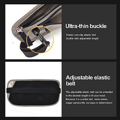 Unisex Money Belt with RFID Blocking Sleeves, Slim Passport Holder RFID Blocking Travel Essentials, Waist Pouch to Protect Cash, Light Grey & 6 Sleeves - color: Light Grey & 6 Sleeves, size: Medium