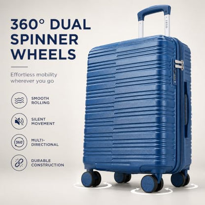 IZOD Romeo 3 Piece Hardside Expandable Luggage Set with Spinner Wheels - color: Bliss Blue, size: 3 Piece Set