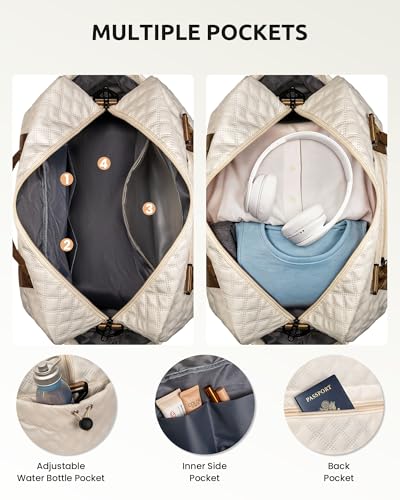 Travel Essential for Girls, Kids Duffle Bag with Shoe Compartment - color: Beige, style: D